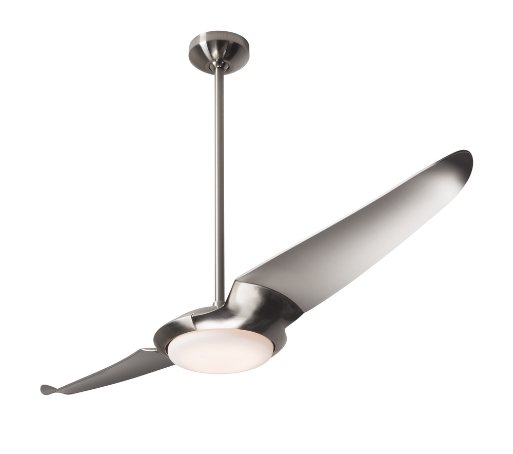 IC/Air (2 Blade ) Fan; Bright Nickel Finish; 56" Nickel Blades; 20W LED; Remote Control