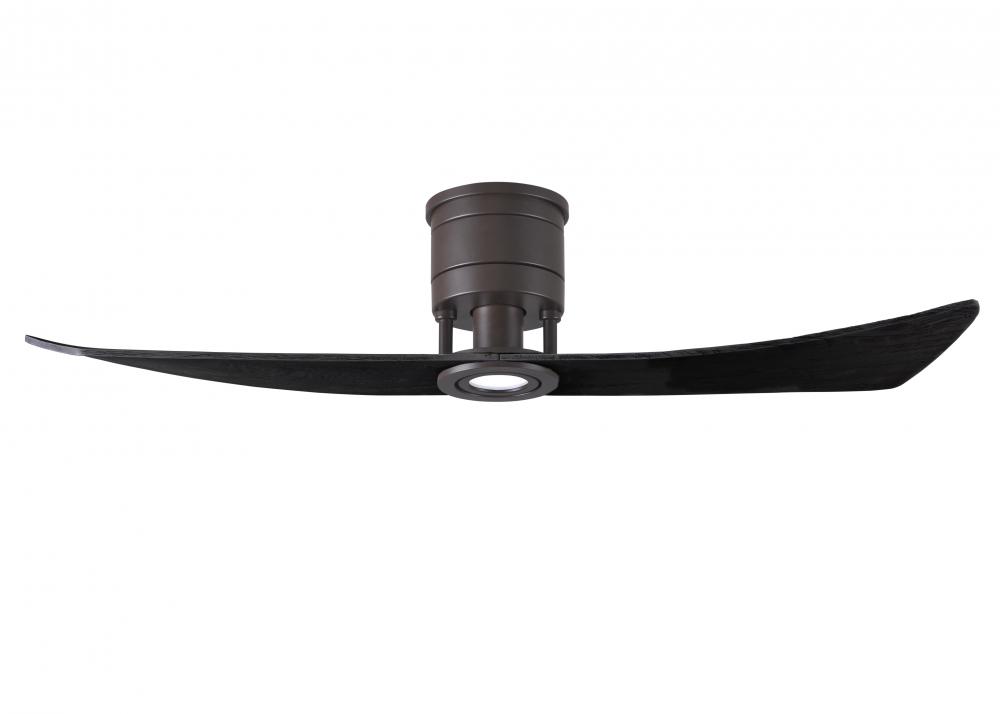 Lindsay ceiling fan in Textured Bronze finish with 52" solid matte black wood blades and eco-f