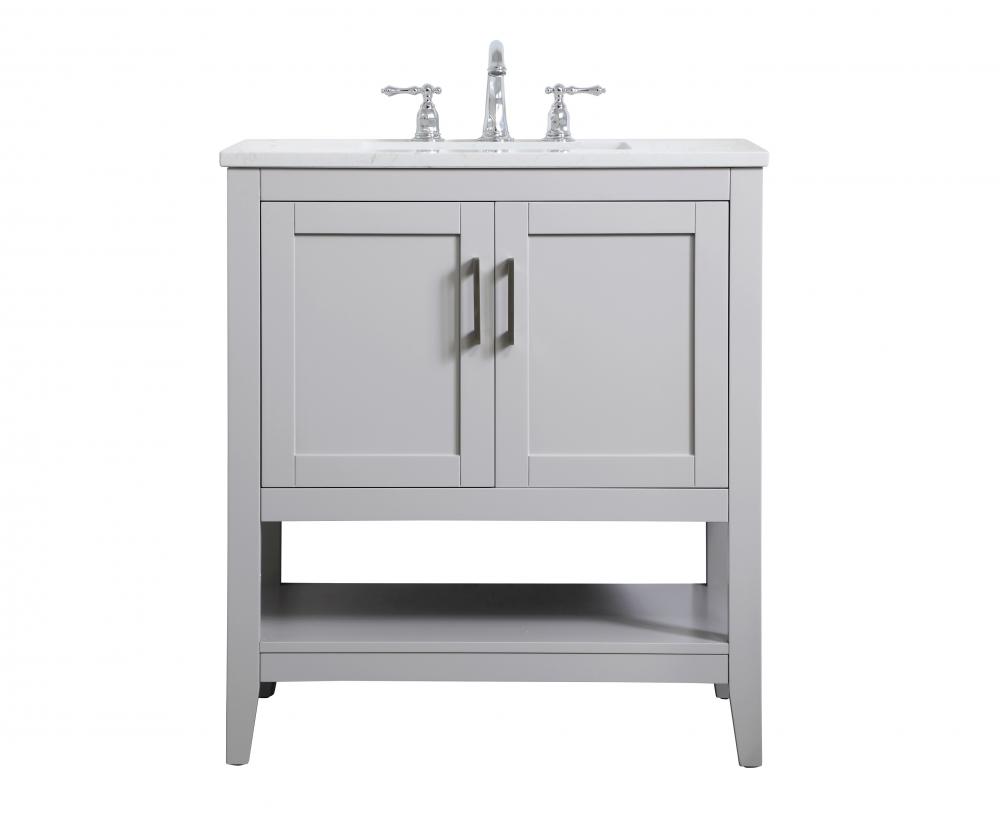 30 Inch Single Bathroom Vanity In Grey Vf16030gr Light Gallery Plus